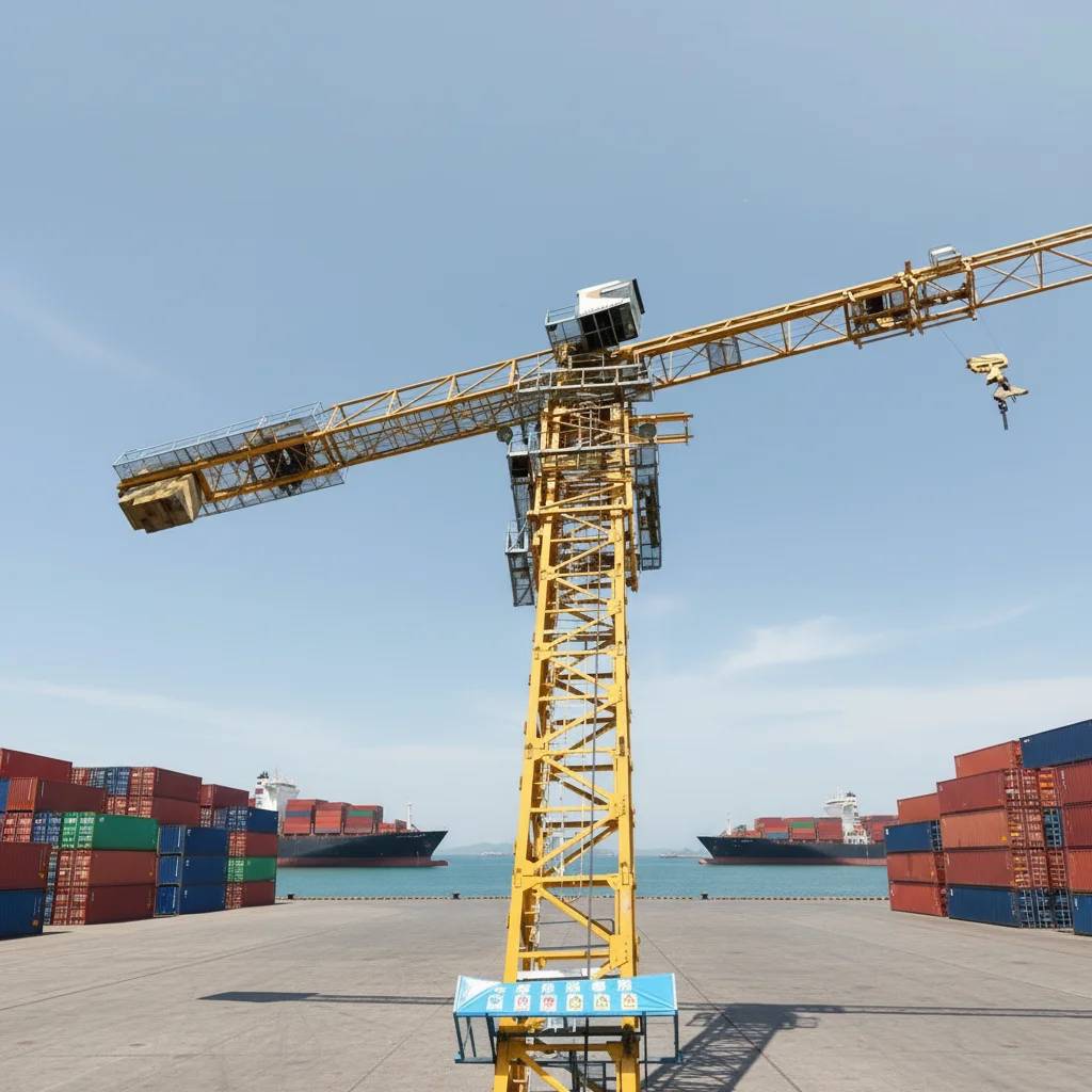 Used Zoomlion Model 6010 Flat Head Tower Crane 6 Ton 60m Jib Length High Efficiency PLC Motor High Load Moment CE Certified